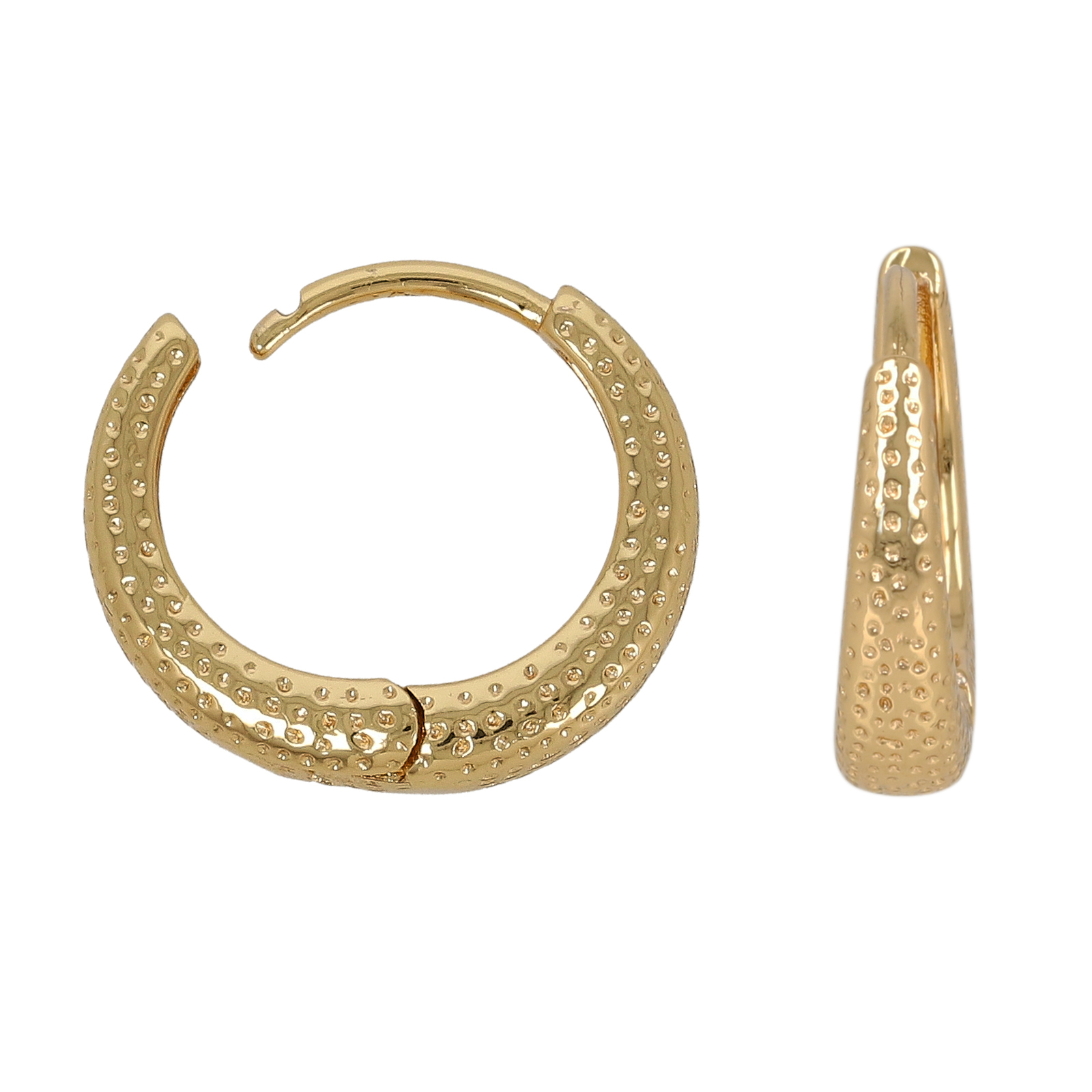 gold plated hoop earring 15x3,5mm | 2pc