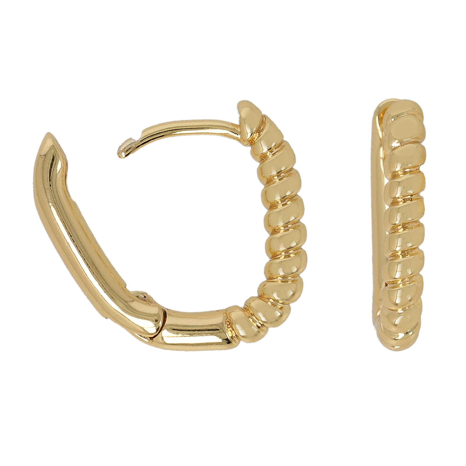gold plated hoop earring 16x13mm | 2pc
