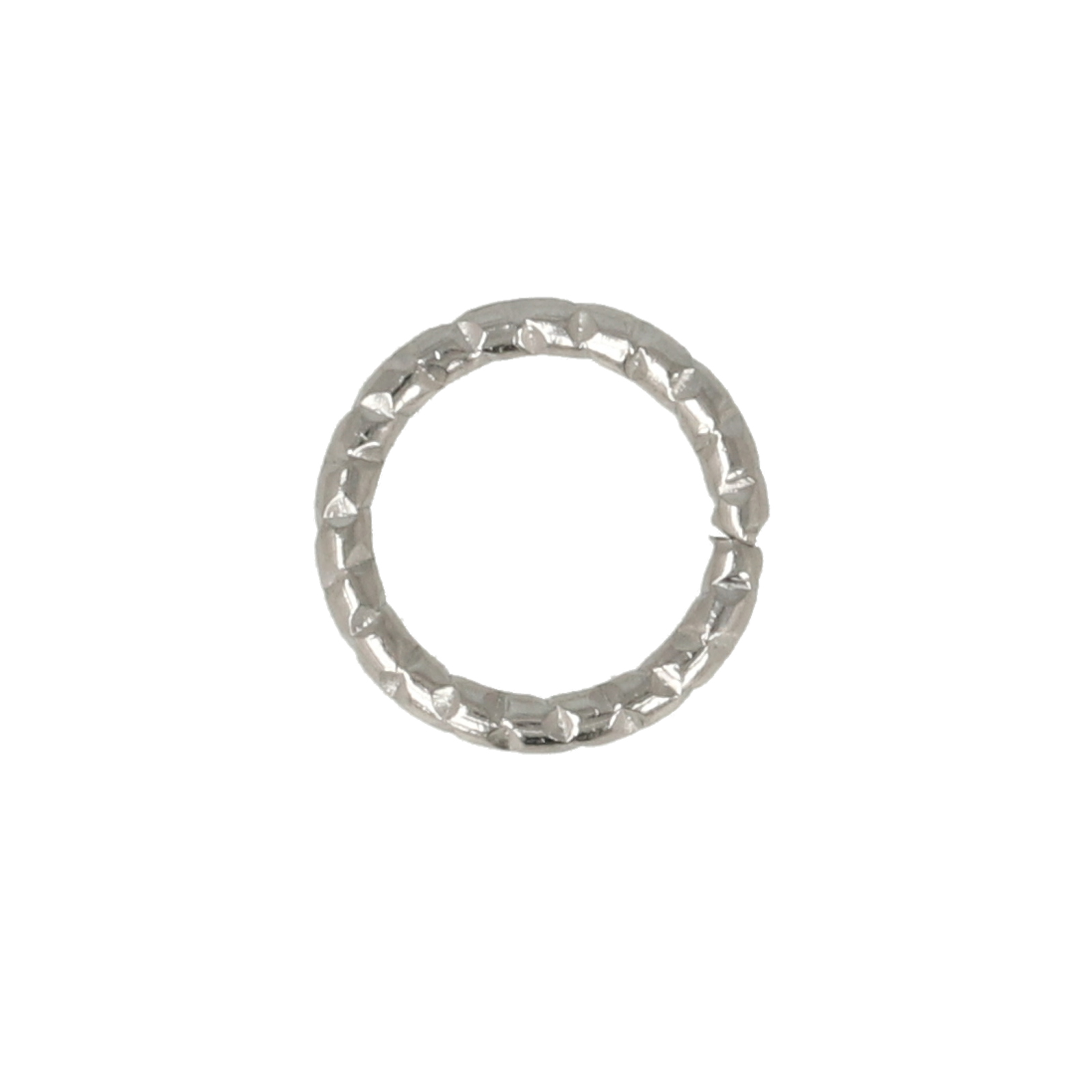 stainless steel diamond cut open jump ring 8mm - wire 0,8mm | 25pc