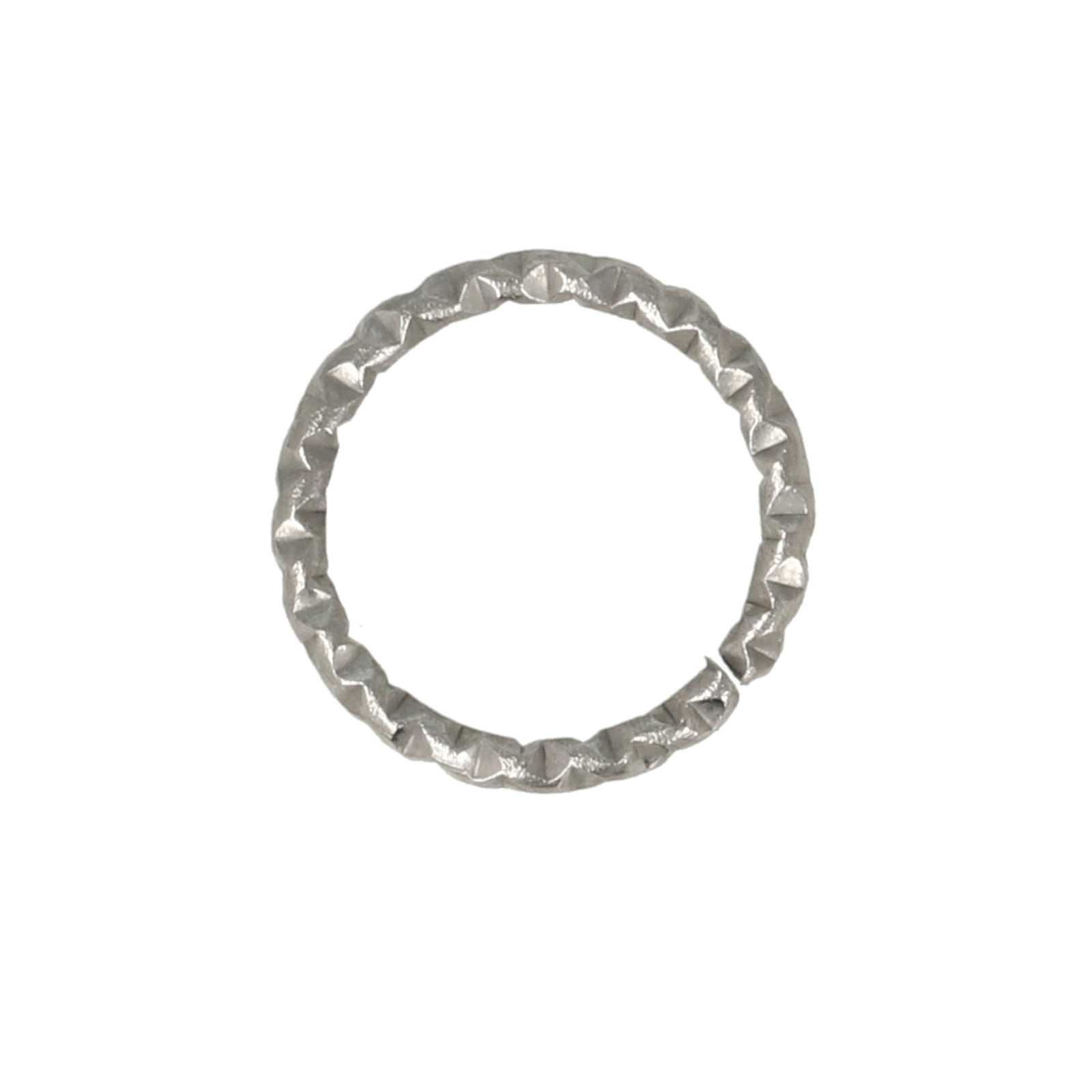 stainless steel diamond cut open jump ring 10mm - wire 0,8mm | 20pc