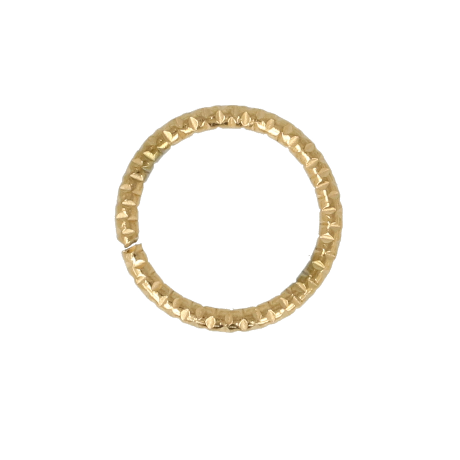 gold plated stainless steel diamond cut open jump ring 10mm - wire 0,8mm | 10pc