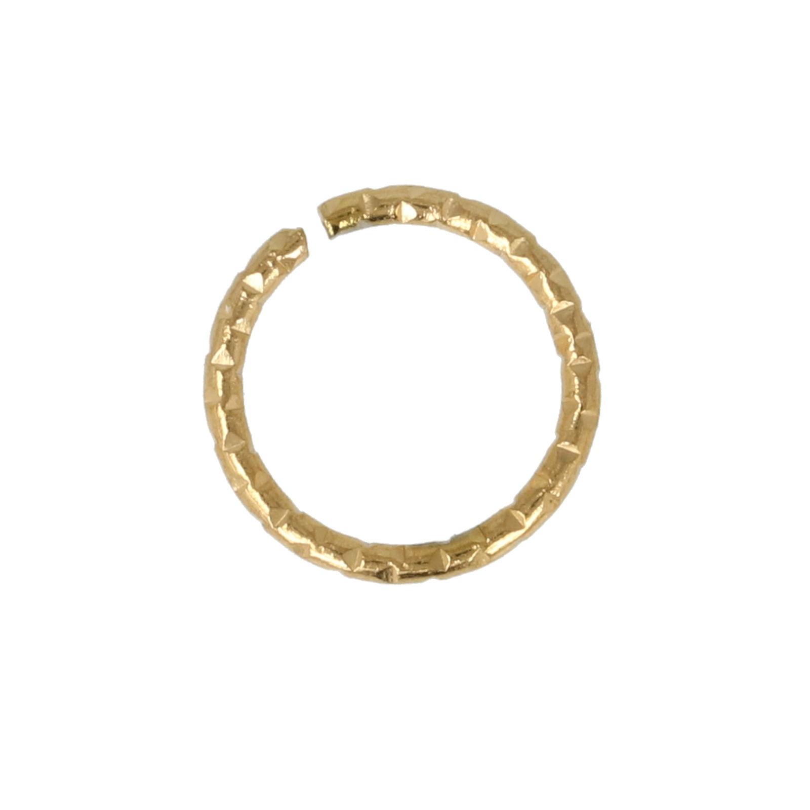 gold plated stainless steel striped open jump ring 10mm - wire 0,8mm | 10pc
