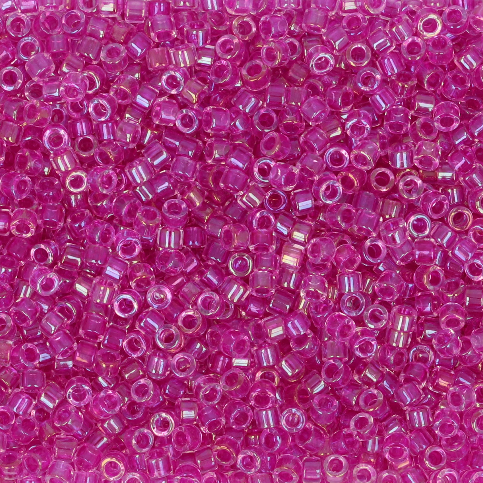 miyuki delica 11/0 - color-lined fuchsia/crystal ab | 8gr