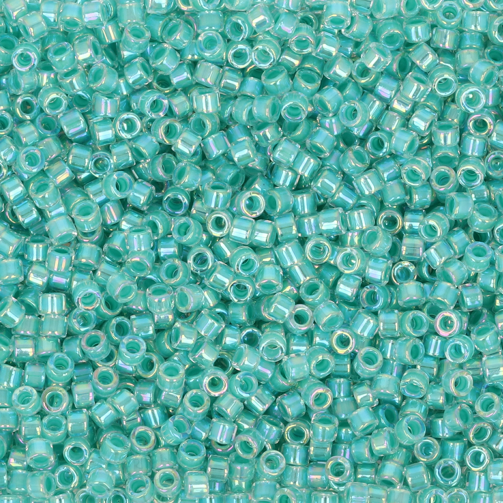 miyuki delica 11/0 - color-lined aqua blue/crystal ab | 8gr