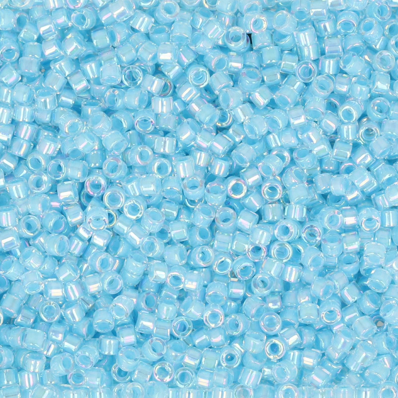 Miyuki Delica 11/0 - Color-Lined Sky Blue/Crystal AB | 8gr