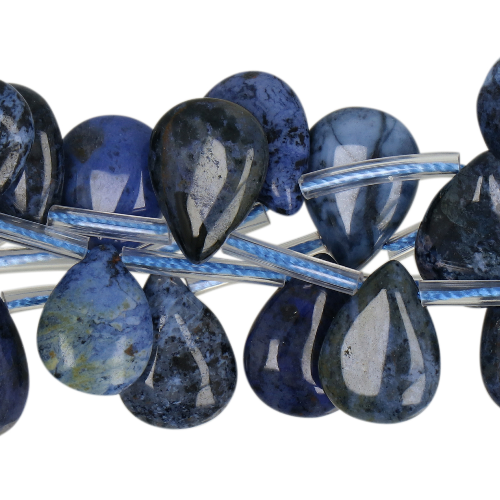 dumortierite side-drilled drop 14x10mm | 4pc