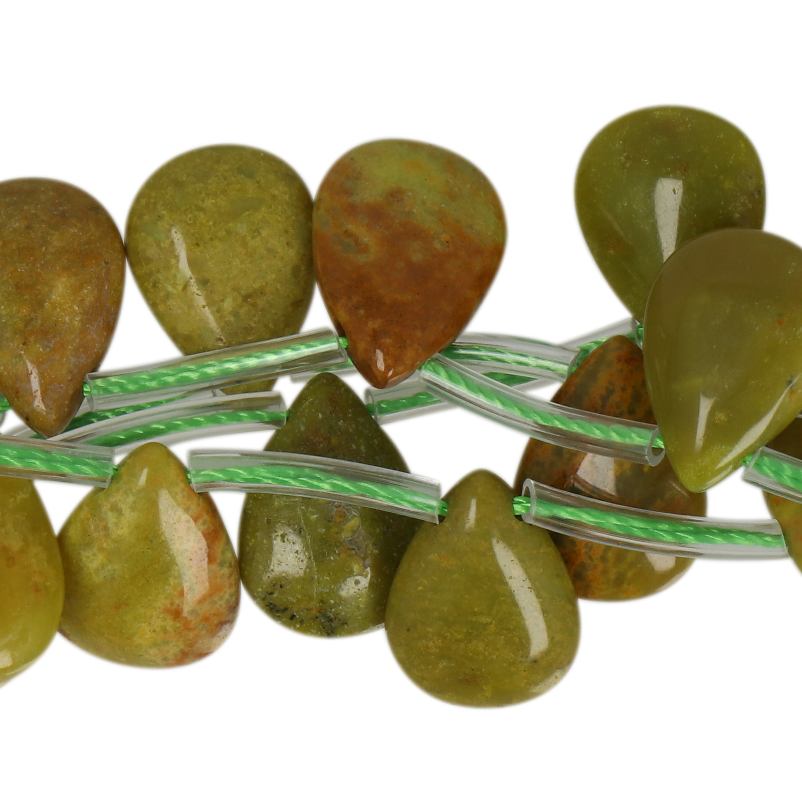 grüner opal tropfen 14x10mm | 4st