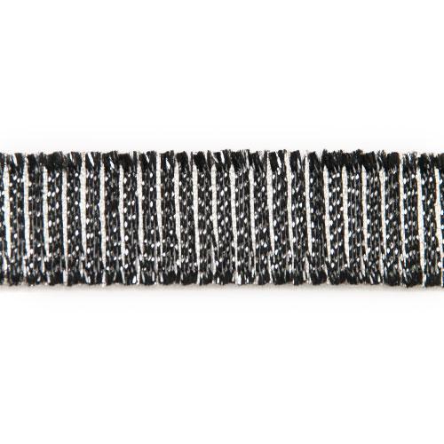 rayon trim black/silver 15mm | 50cm
