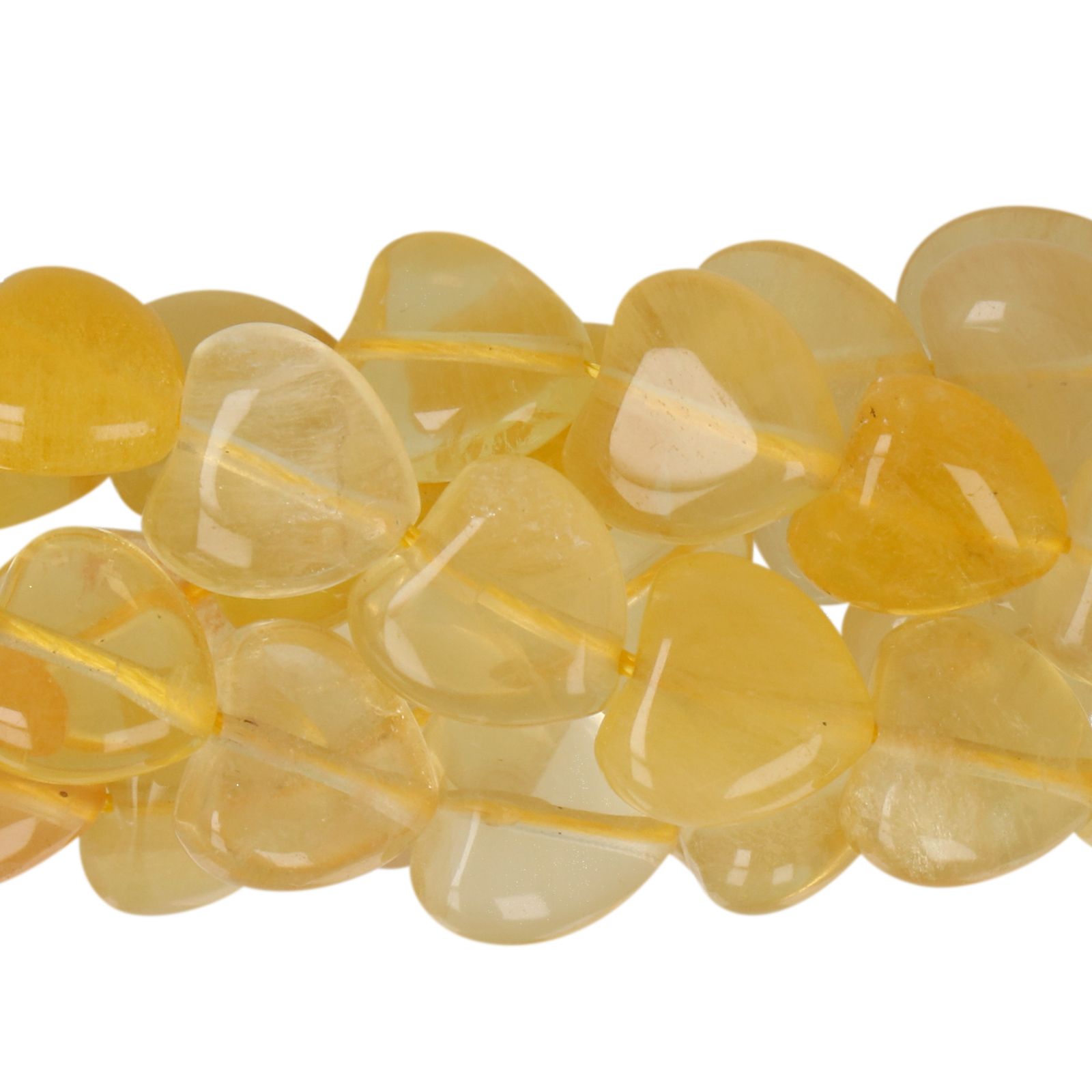 yellow fluorite smooth herat 10mm | 4pc