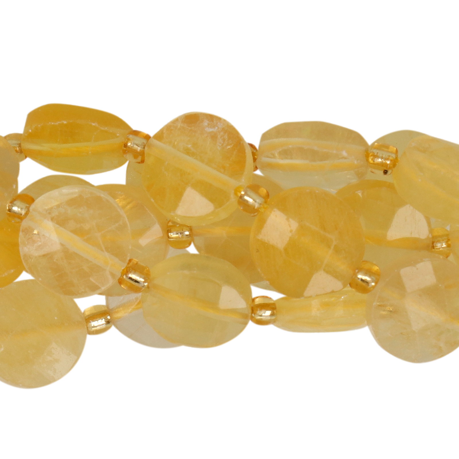 yellow fluorit faceted coin 10mm | 4pc