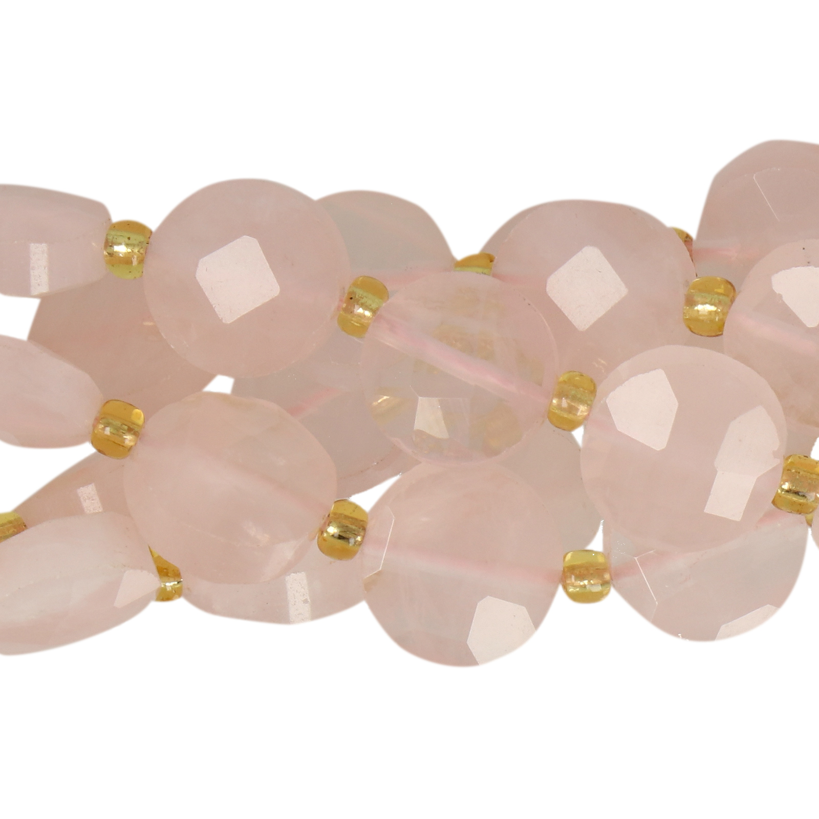 rose quartz faceted coin 10mm | 4pc