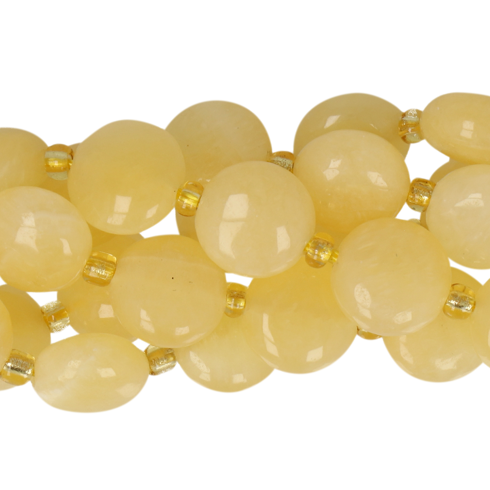 yellow jade smooth coin 10mm | 8pc