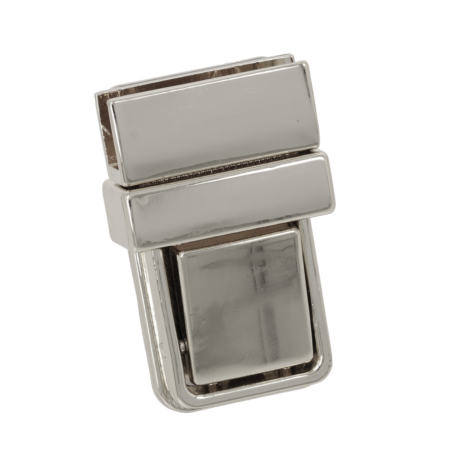 bag clasp silver heart tuck lock 38x24mm | 1pc