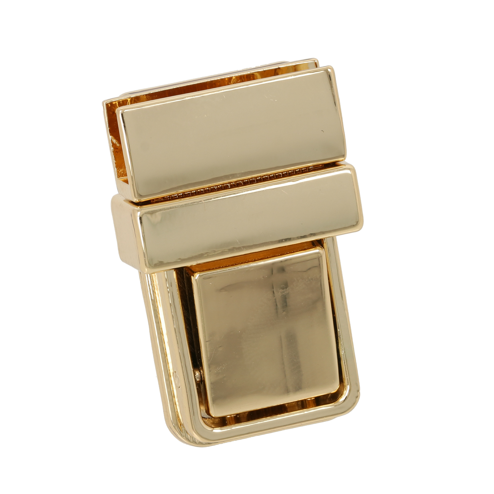 bag clasp gold heart tuck lock 38x24mm | 1pc