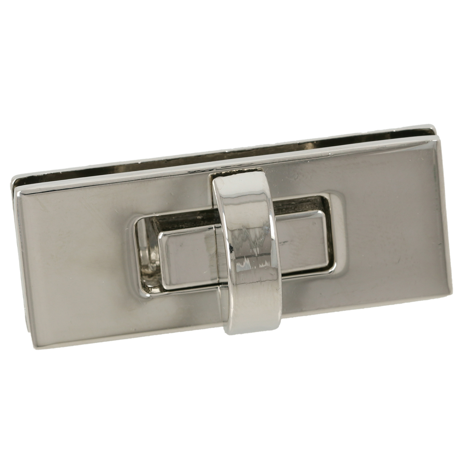 bag clasp silver turn clasp rectangle 48x19mm | 1pc