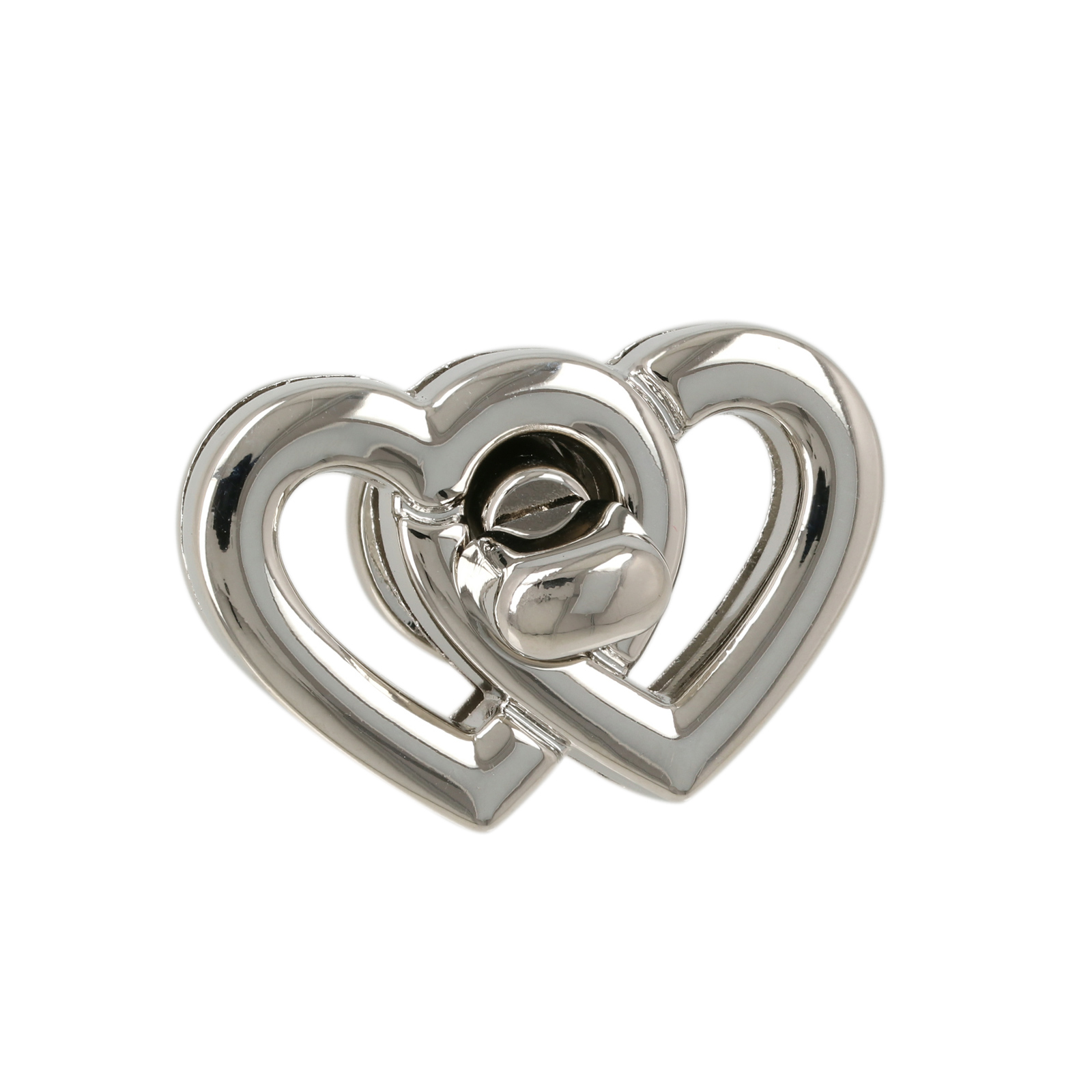 bag clasp silver turn clasp heart 37x25mm | 1pc