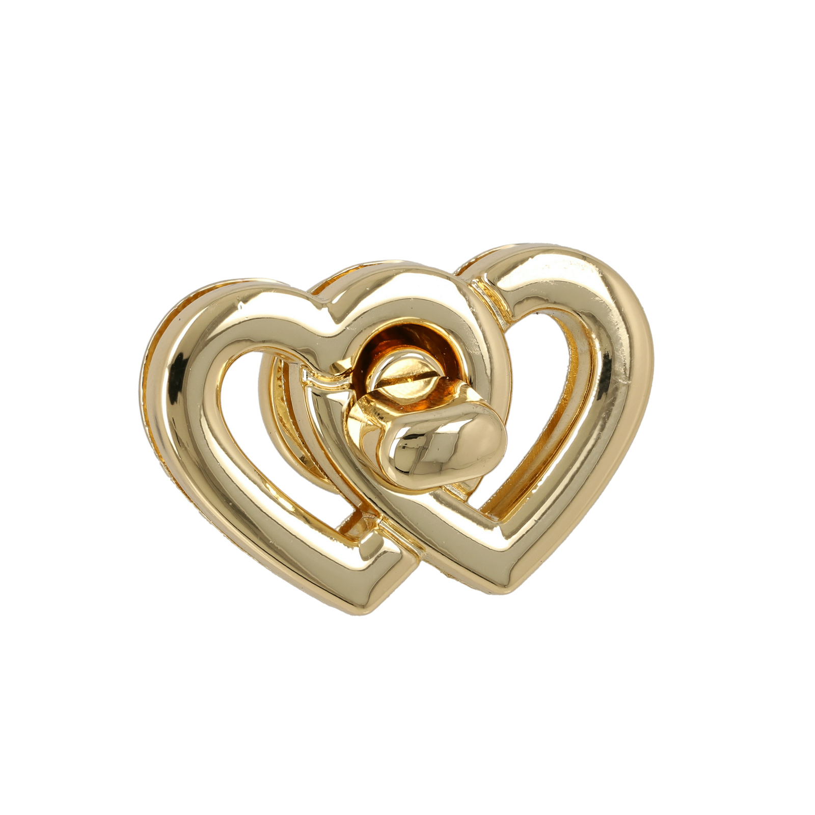 bag clasp gold turn clasp heart 37x25mm | 1pc