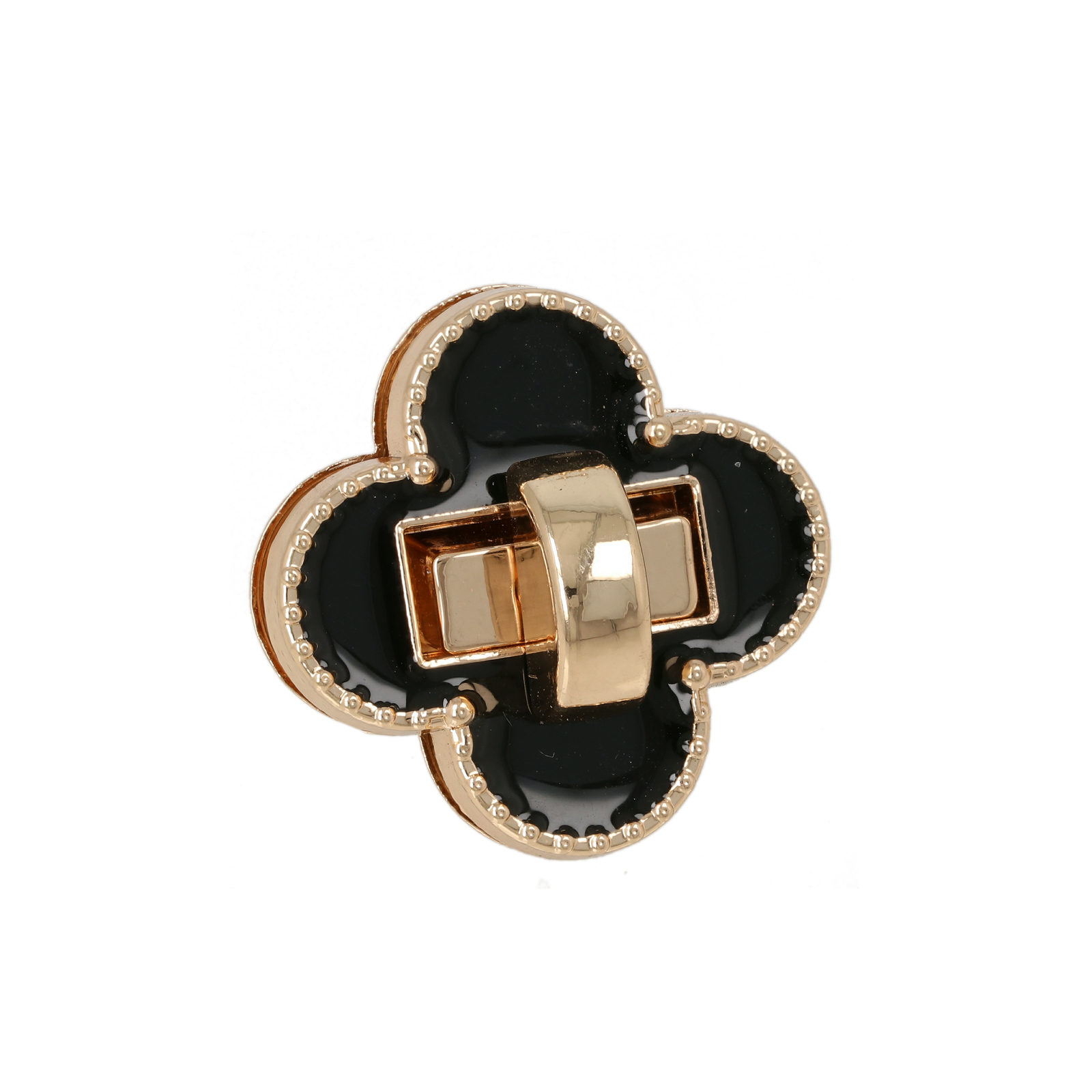 drehverschluss gold gold emaillierte schwarz 30x30mm | 1st