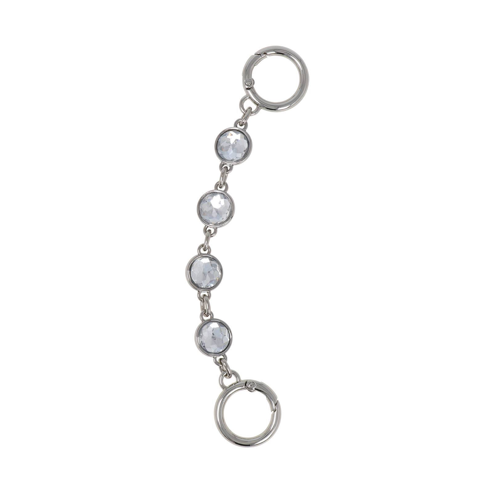 bag chains extension silver with crystal rhinestone 16cm | 1pc