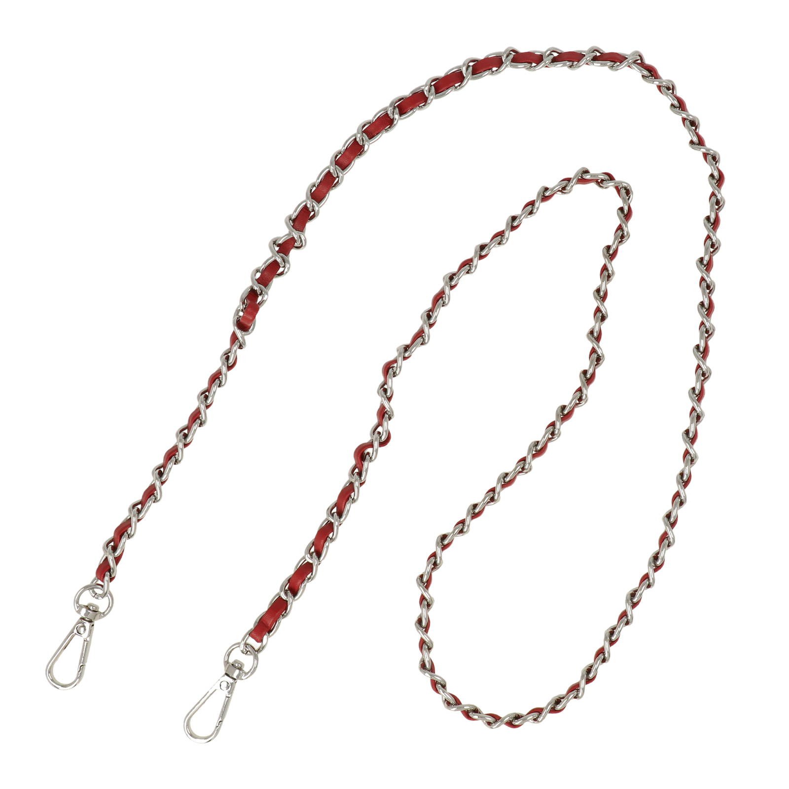 taschenkette silber/rot cord 8,5mm - 110cm | 1st
