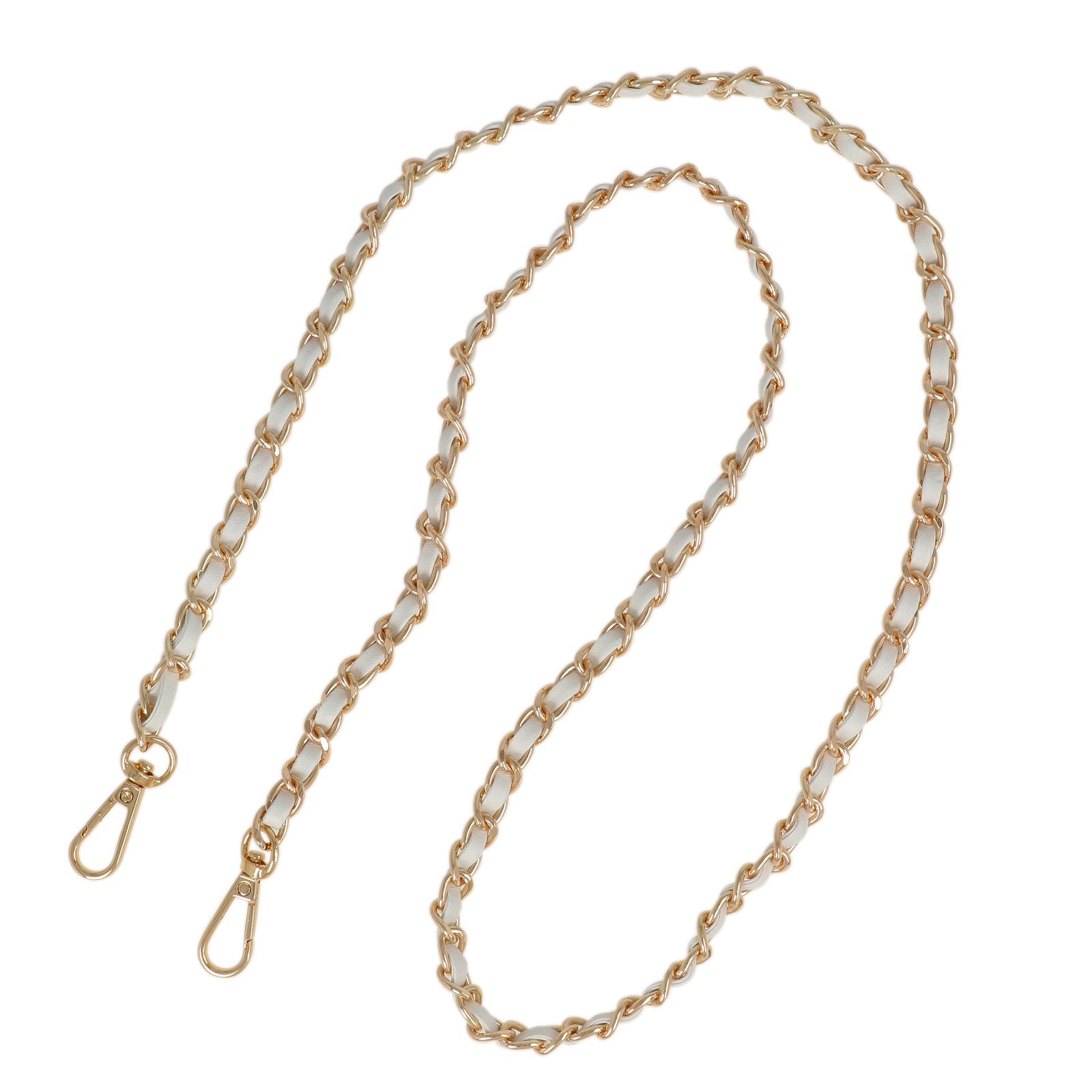 bag chain gold with withe flat cord 8,5mm - 110cm | 1pc