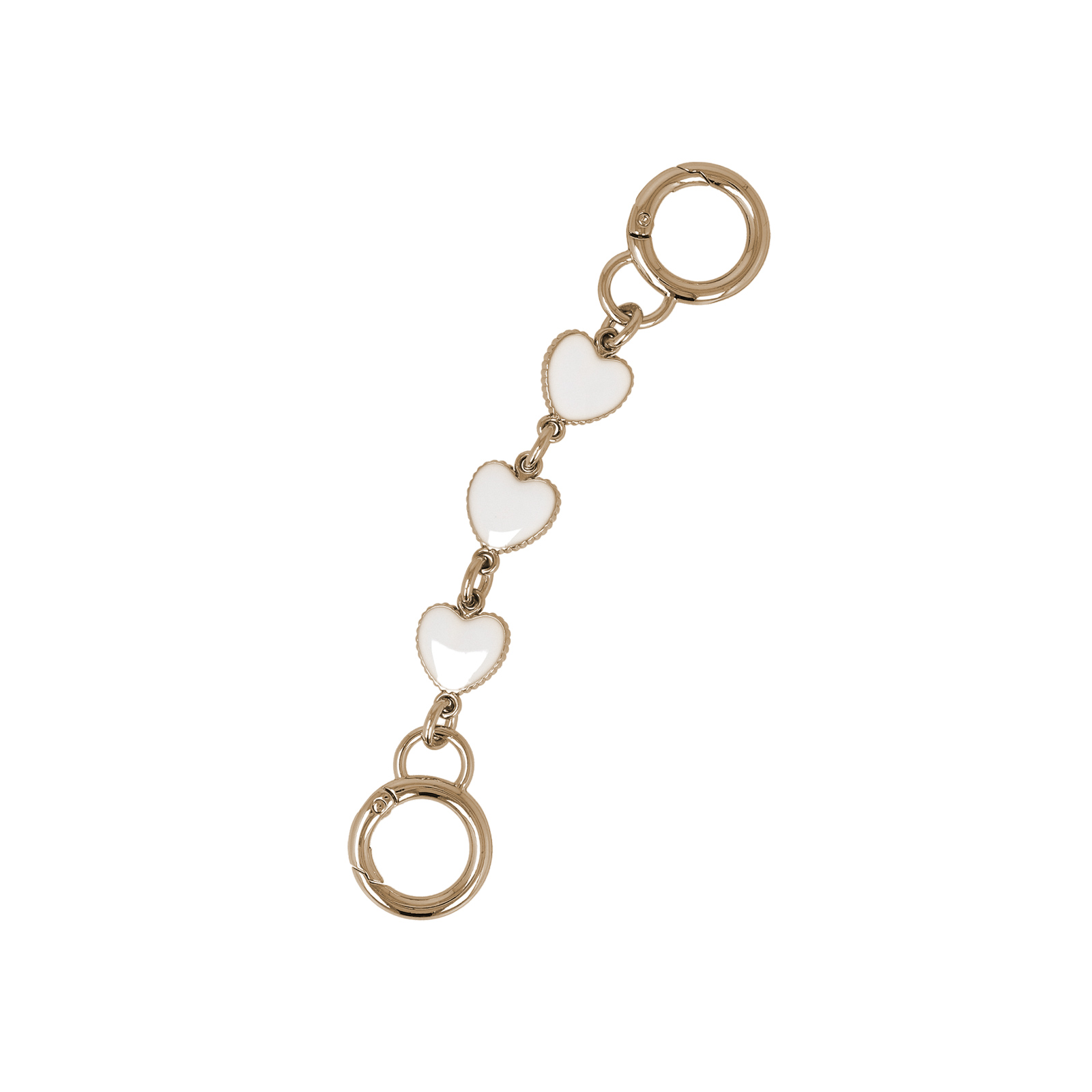 bag chains extension gold with black enamel heart 15cm | 1pc