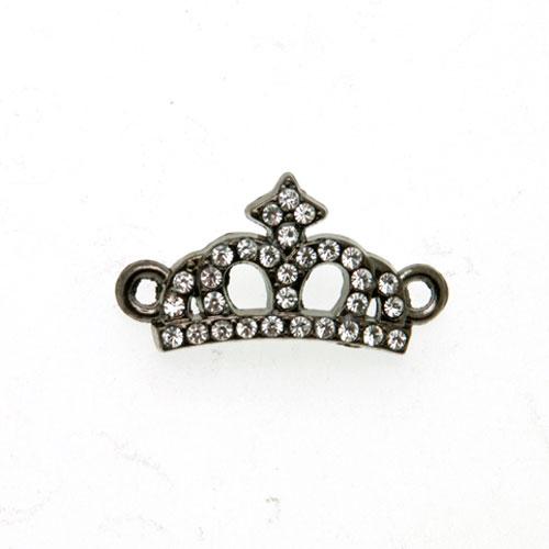 gunmetal encrusted crown link 18mm | 1pc