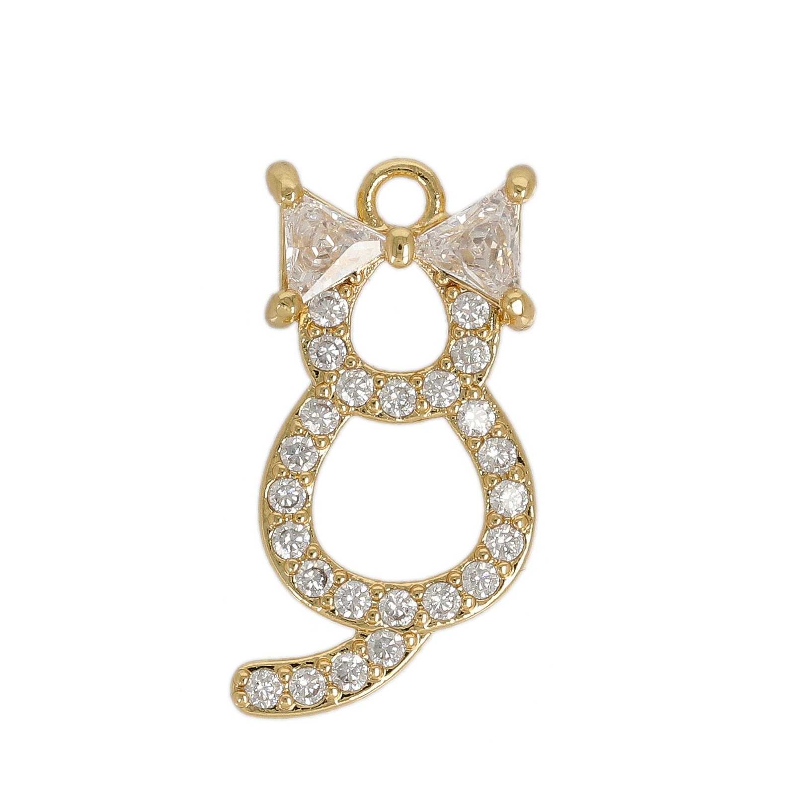 anhänger metal cz vergoldet katze 20x10mm | 1st