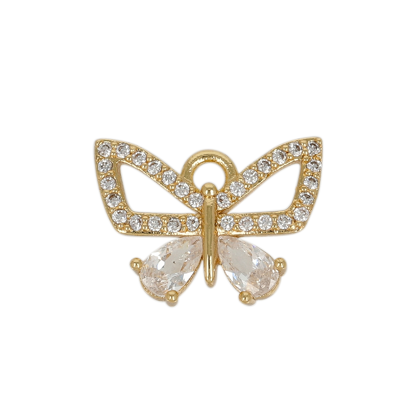 anhänger metal cz vergoldet schmetterling 15x10mm | 1st