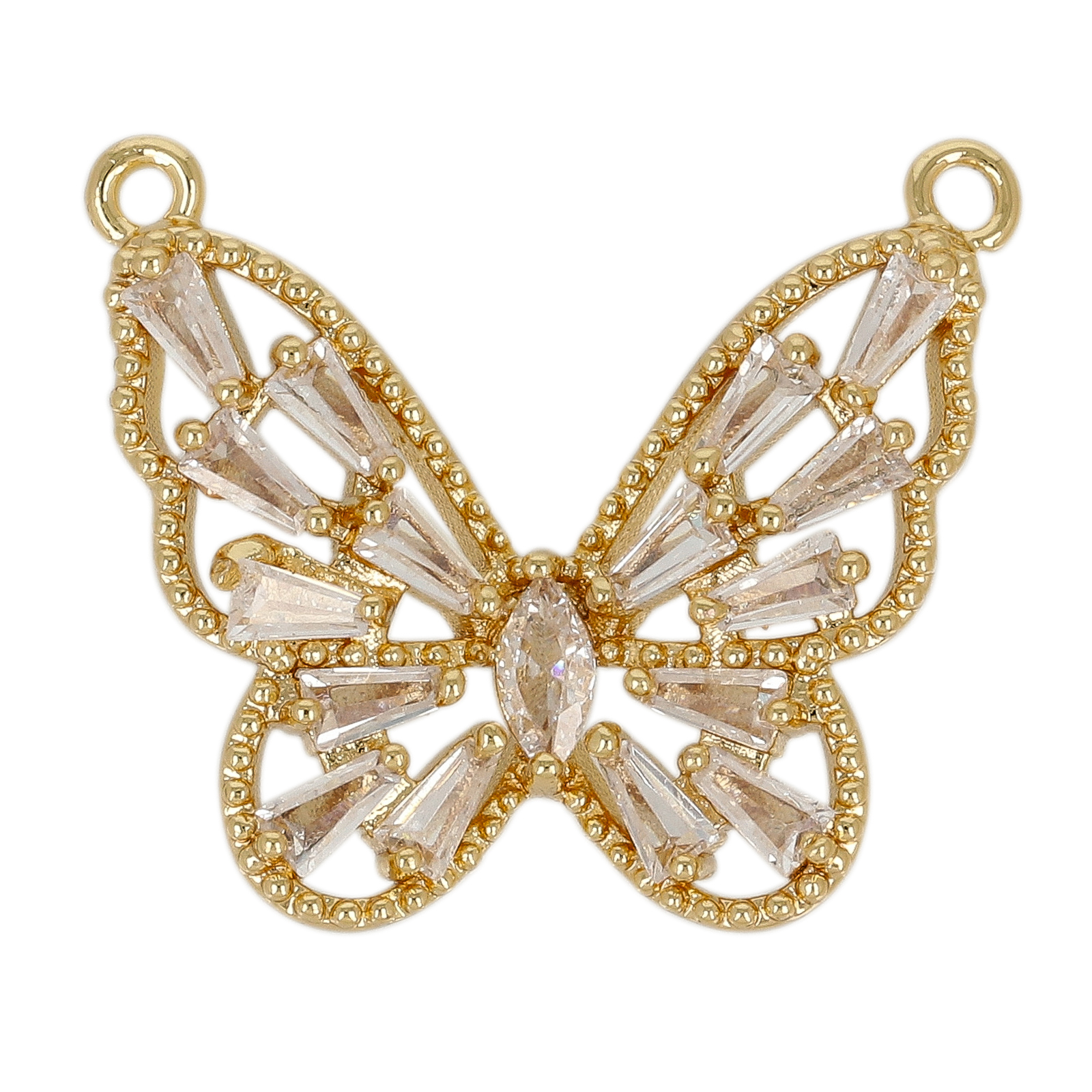 anhänger metal cz vergoldet schmetterling 32x28mm | 1st