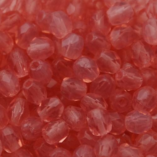 böhmische glasschliffperlen milky pink 4mm | 50st
