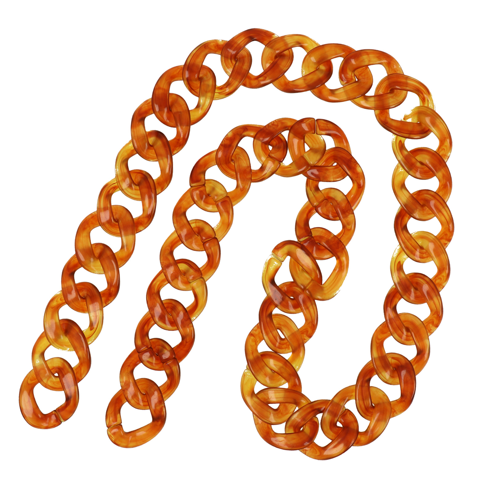 bag chain acrylic tortoise groumette link 40x33mm - 1mt | 1pc