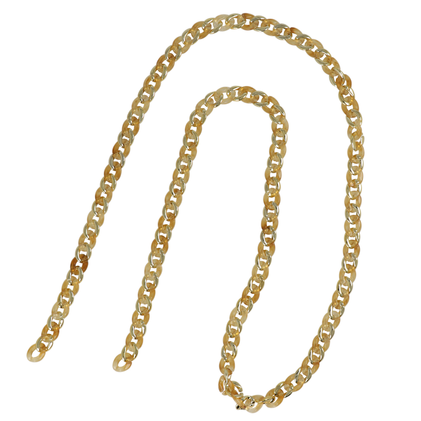 bag chain acrylic honey/gold groumette link 13x10mm - 1mt | 1pc