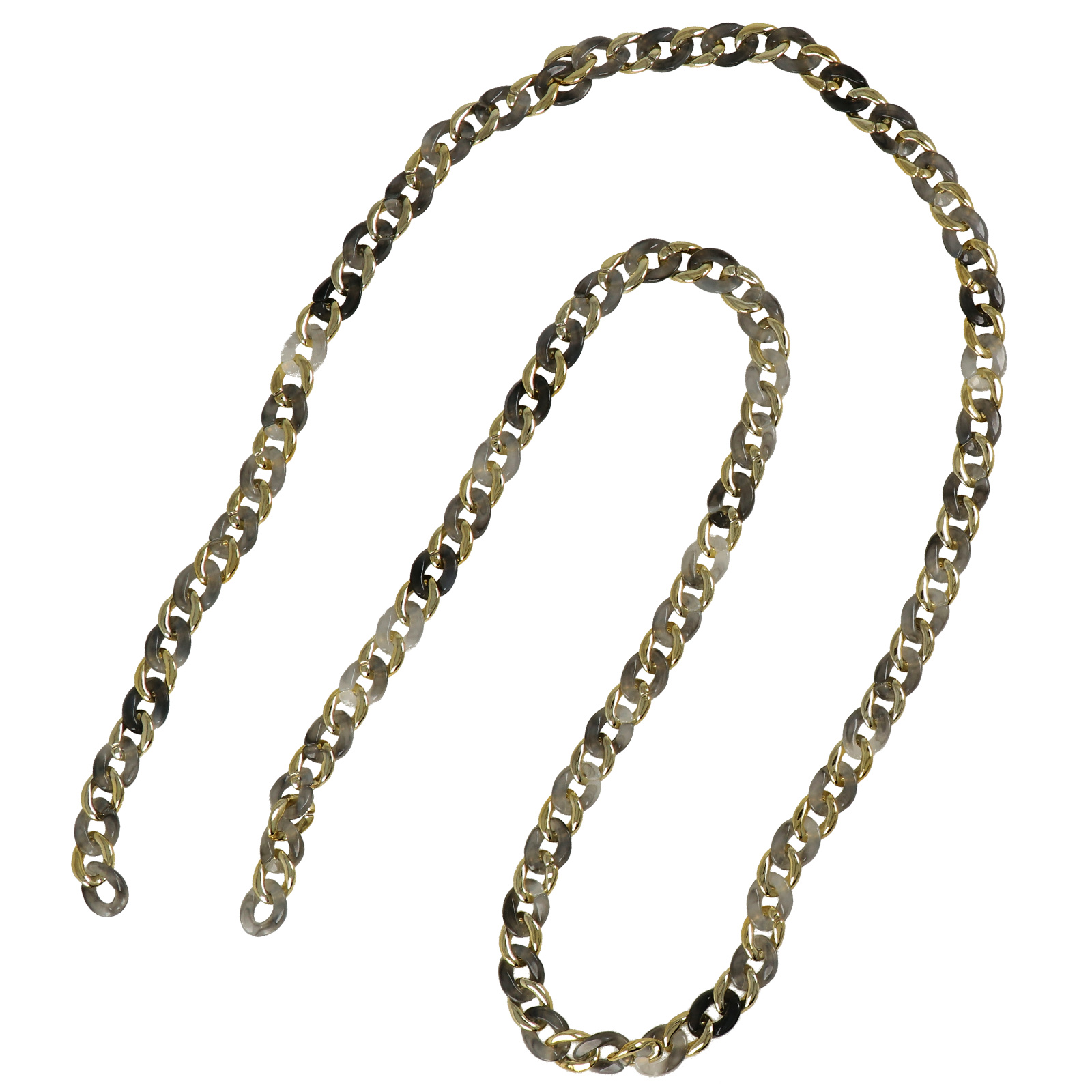taschenkette acryl rauch/gold groumette link 13x10mm - 1mt | 1st