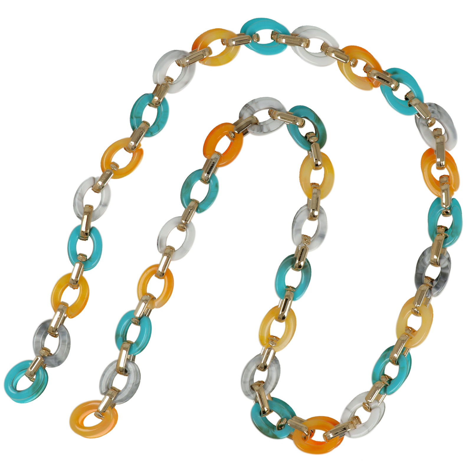 bag chain acrylic bellaestate/gold oval link 24x18mm - 1mt | 1pc