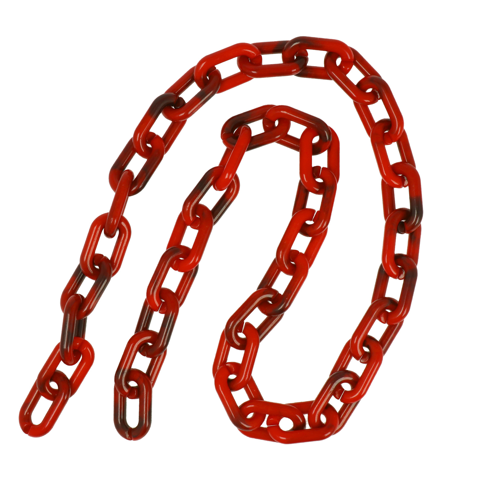 bag chain acrylic red marbled oval link 39x23,5mm - 1mt | 1pc