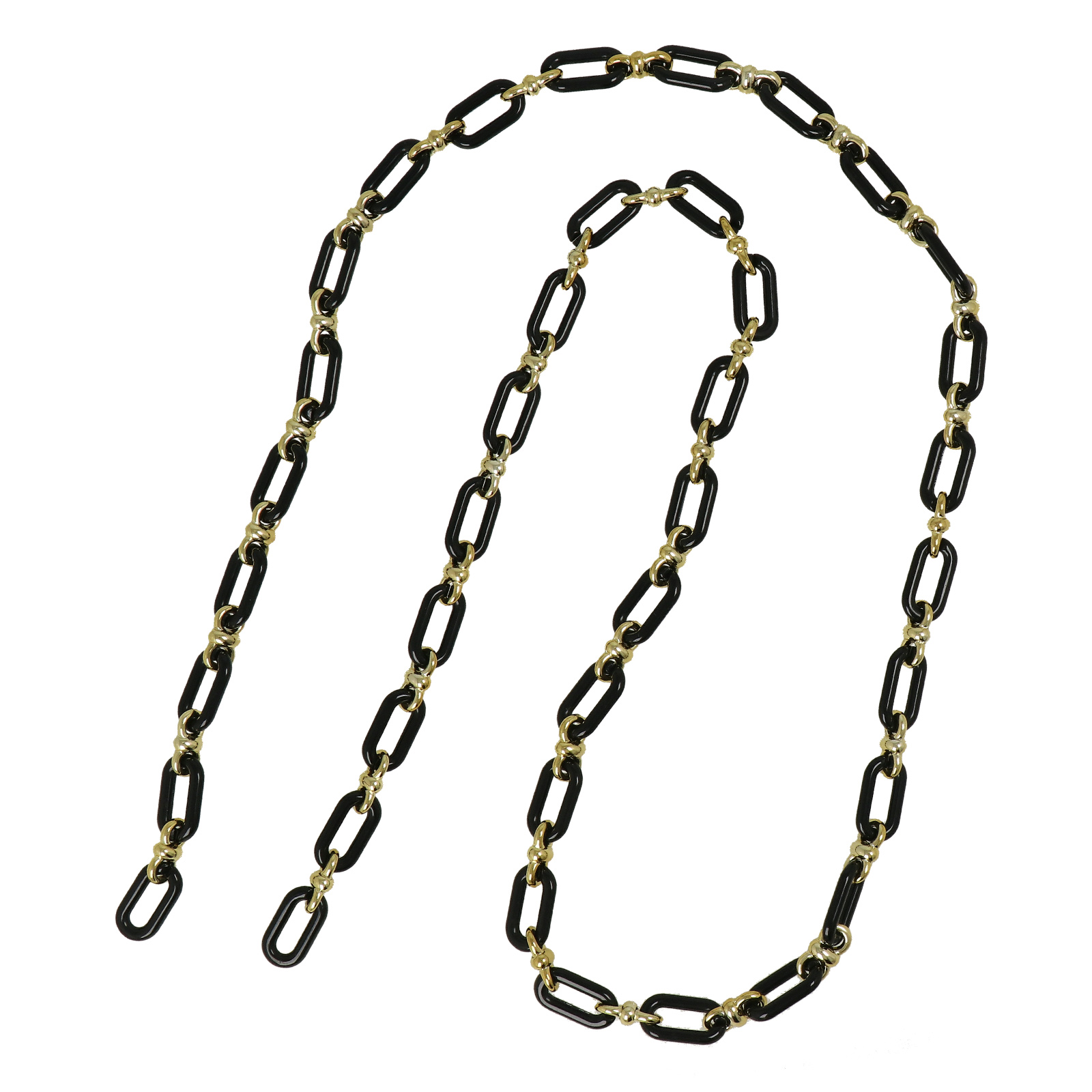 taschenkette acryl total black/gold oval link 20x10mm - 1mt | 1st