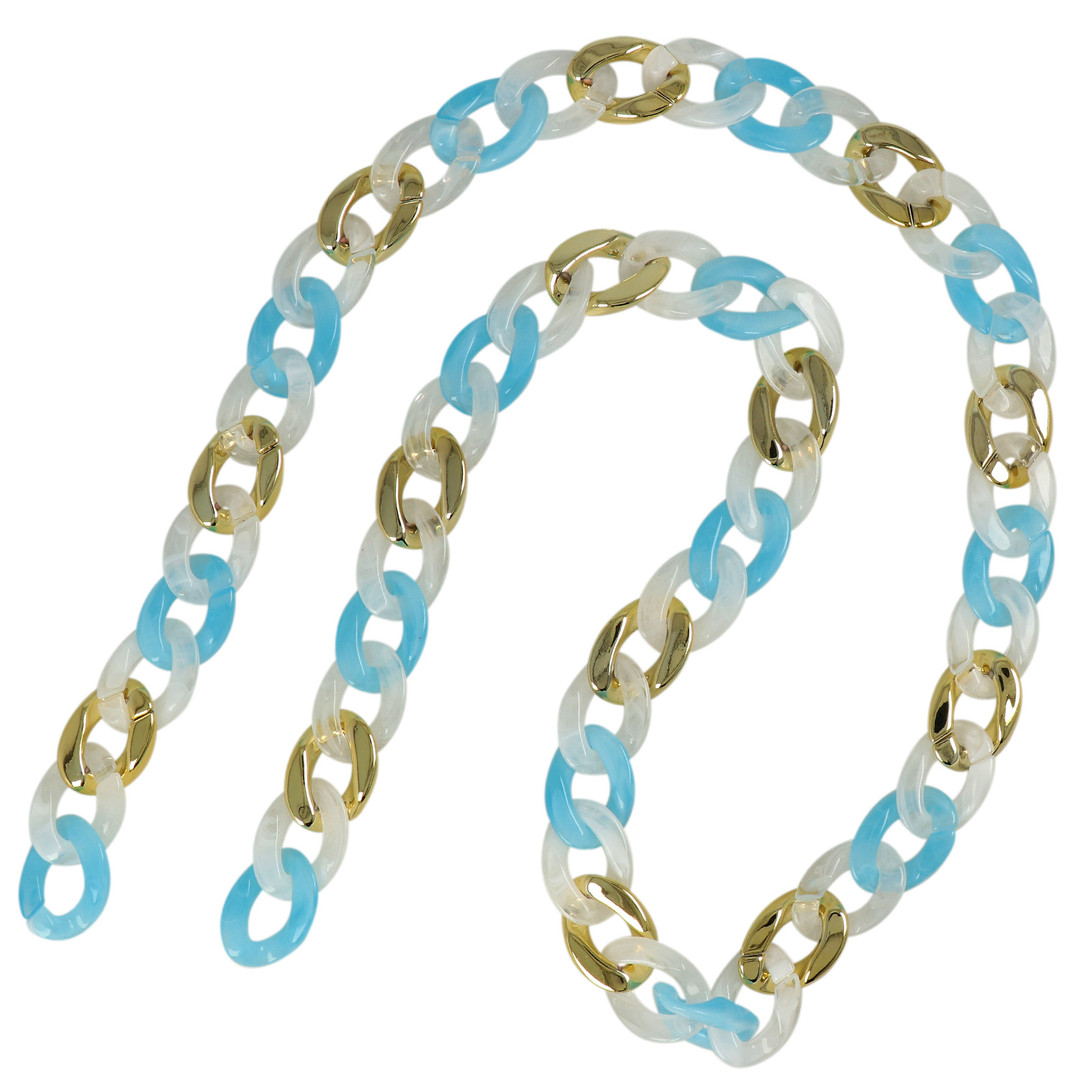 bag chain acrylic sereno/gold groumette link 29x21mm - 1mt | 1pc