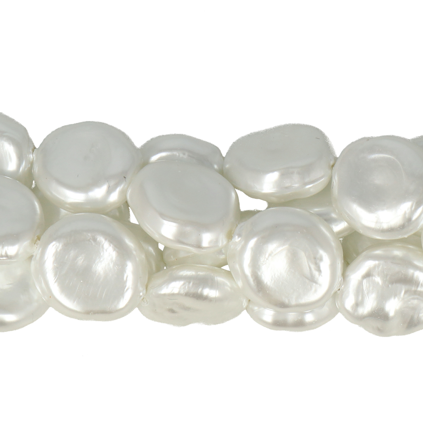 shell pearl beads white coin 14mm | 4pc