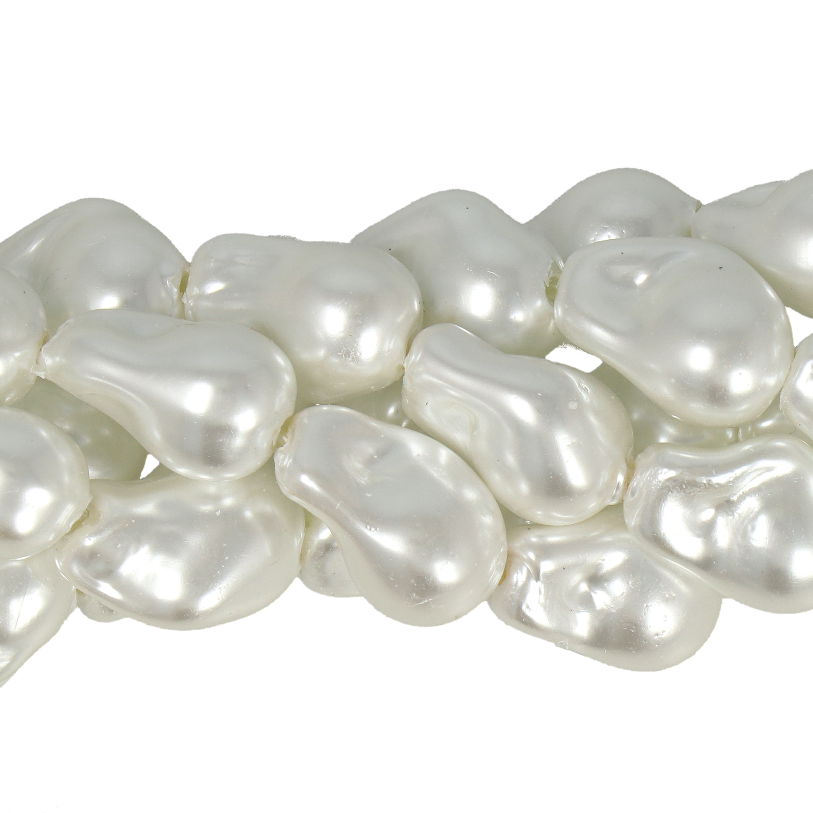 muschelkernperlen weiß baroque 16x10mm | 4st