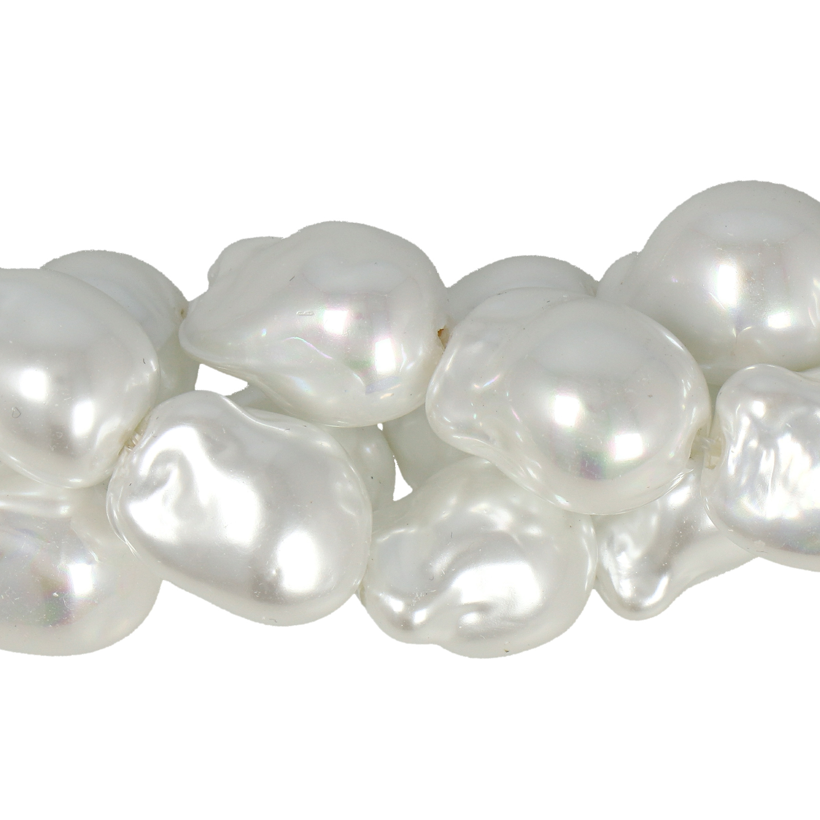 shell pearl beads white baroque 16x13mm | 2pc
