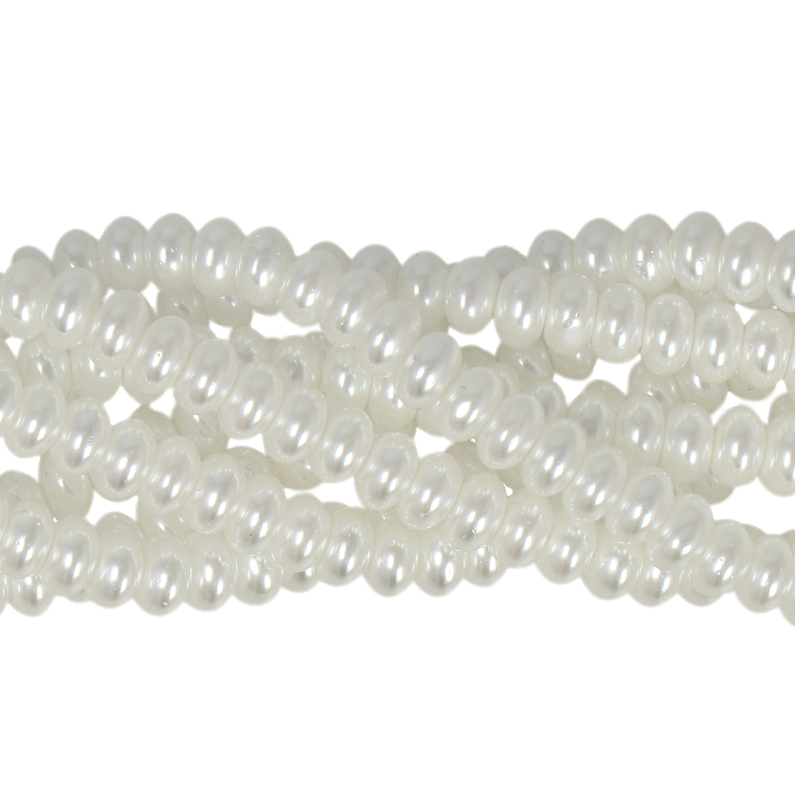 shell pearl beads white mini roundelle 4x3mm | 15/16-inch strand