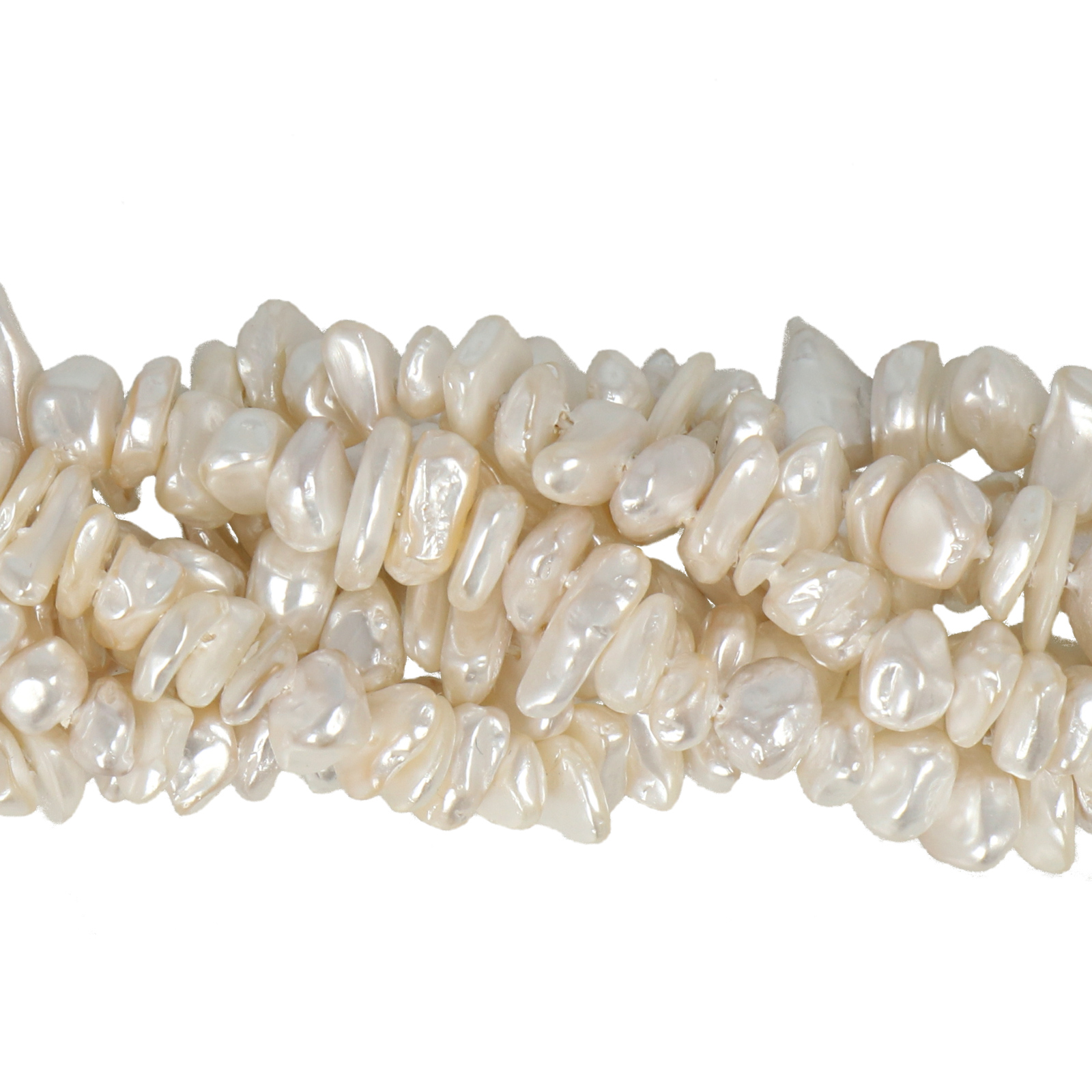 shell pearl beads white chips 6-8mm | 15/16-inch strand