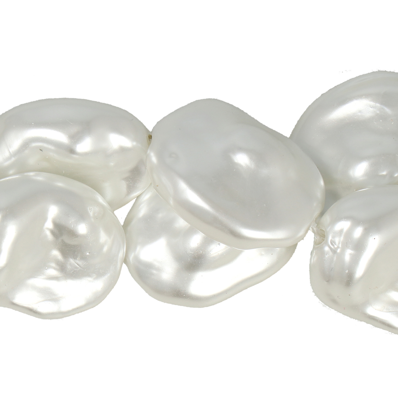 shell pearl beads white baroque 24x20mm | 2pc