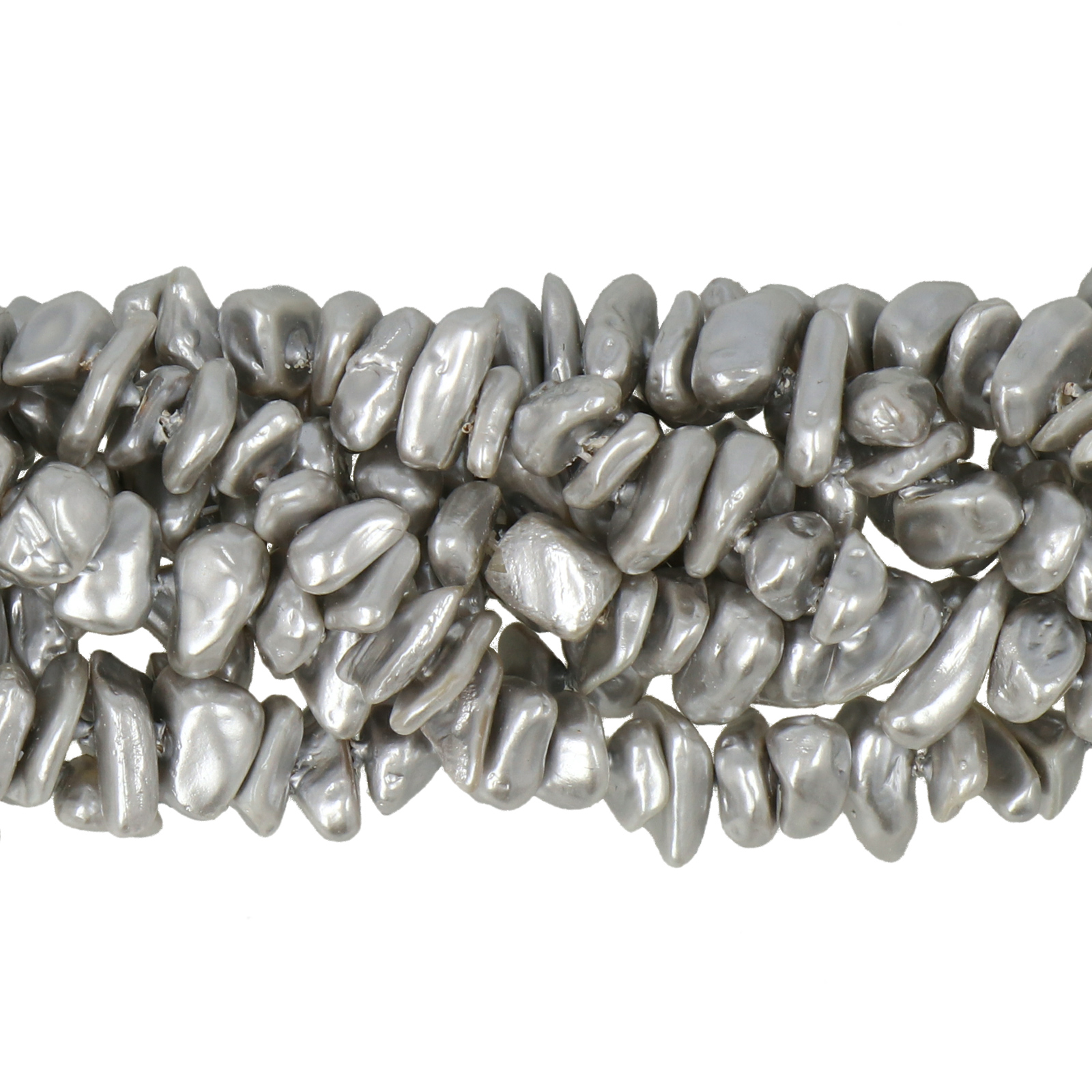 muschelkernperlen silber chips 6-8mm | strang 38/40cm