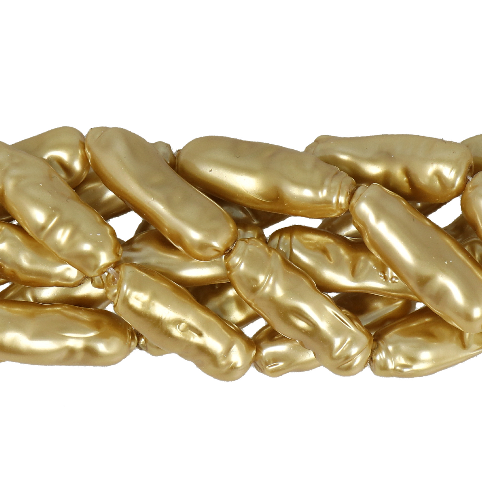 muschelkernperlen gold baroque stick 22x7mm | 2st