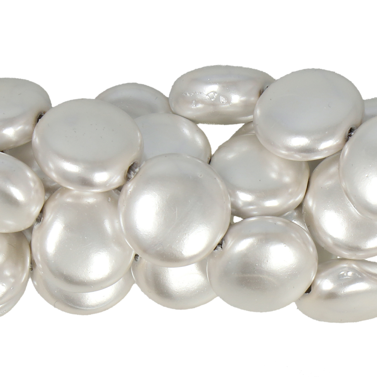 shell pearl beads white coin 12mm | 4pc