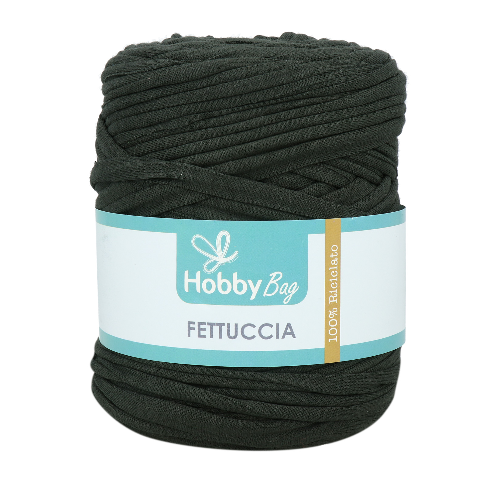 hobbybag t-shirt yarn fettuccia regular - spirulina - 700-900gr aprox (110-130mt) | 1pc