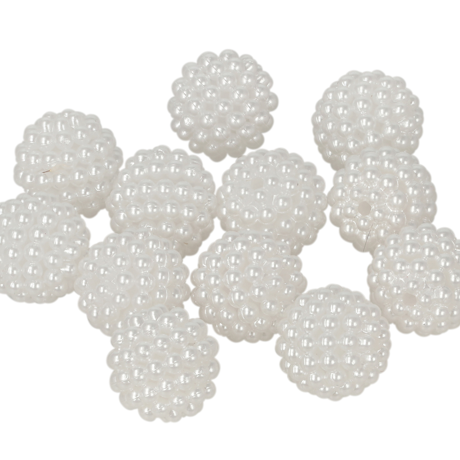 Airssory 10 Perle Acriliche Grandi 24 Mm - Colore Bianco Crema, Foro 3 Mm - Per Gioielli Fai Da Te E Bracciali