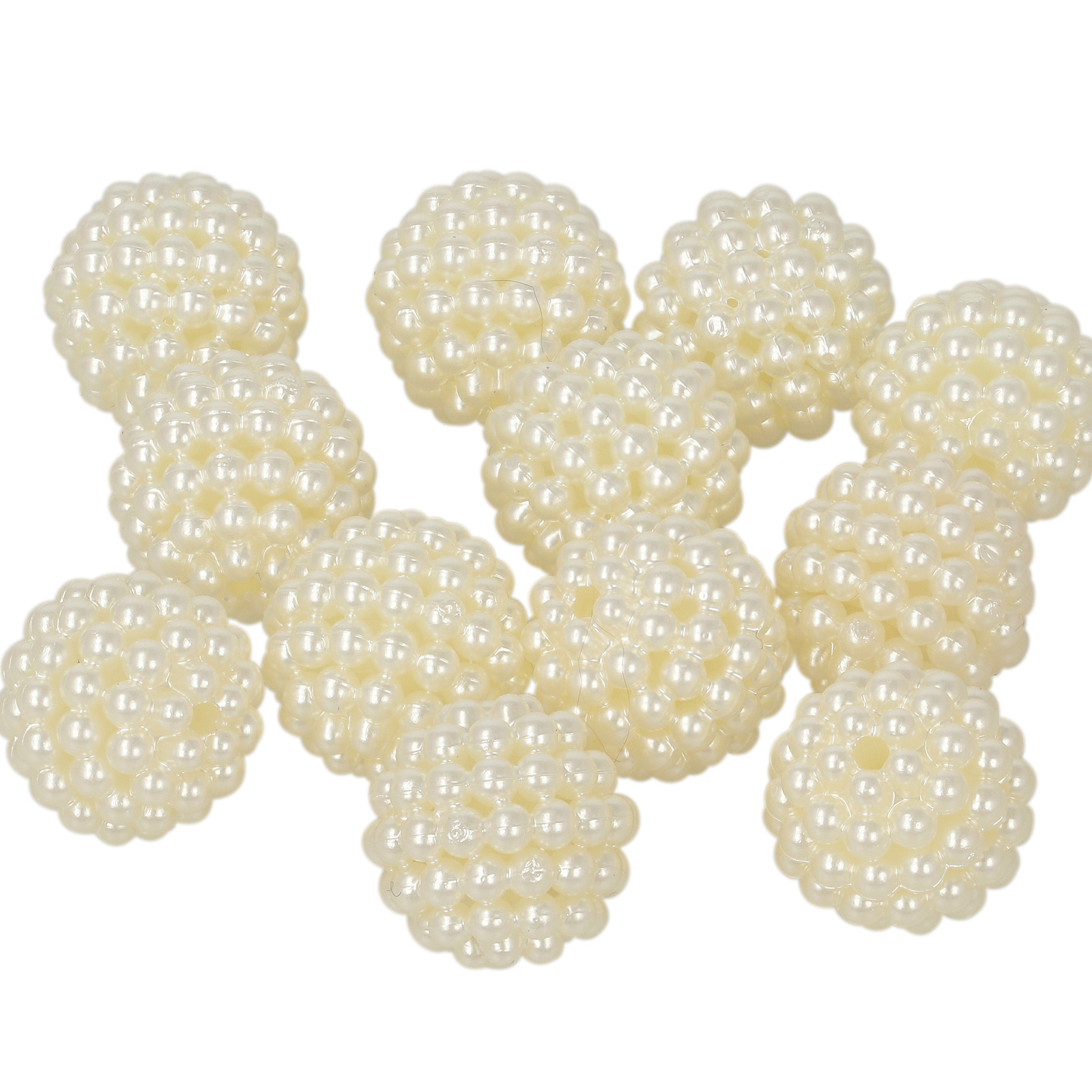 berry bead bags round - cream - 14mm | 200pc